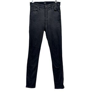 Citizens of Humanity Rocket Coated Skinny Jeans Womens Black Midnight Size 29